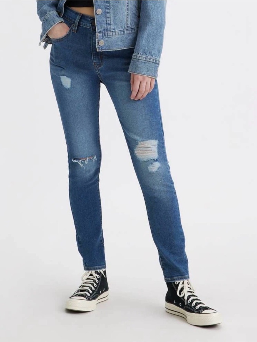 Levi Strauss 721 High Rise Skinny Women’s  Destroyed Jeans Size 20W